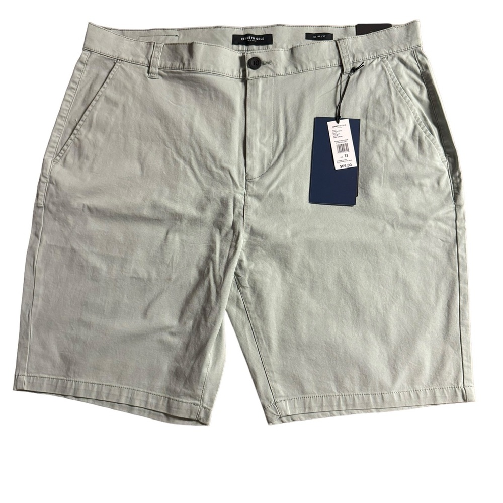NEW Kenneth Cole pale mint mens size 38 slim fit shorts